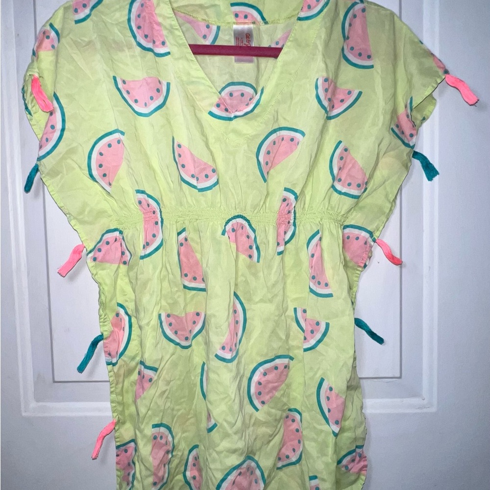 Cat & Jack Kids Watermelon Swim Coverup - Green and Pink